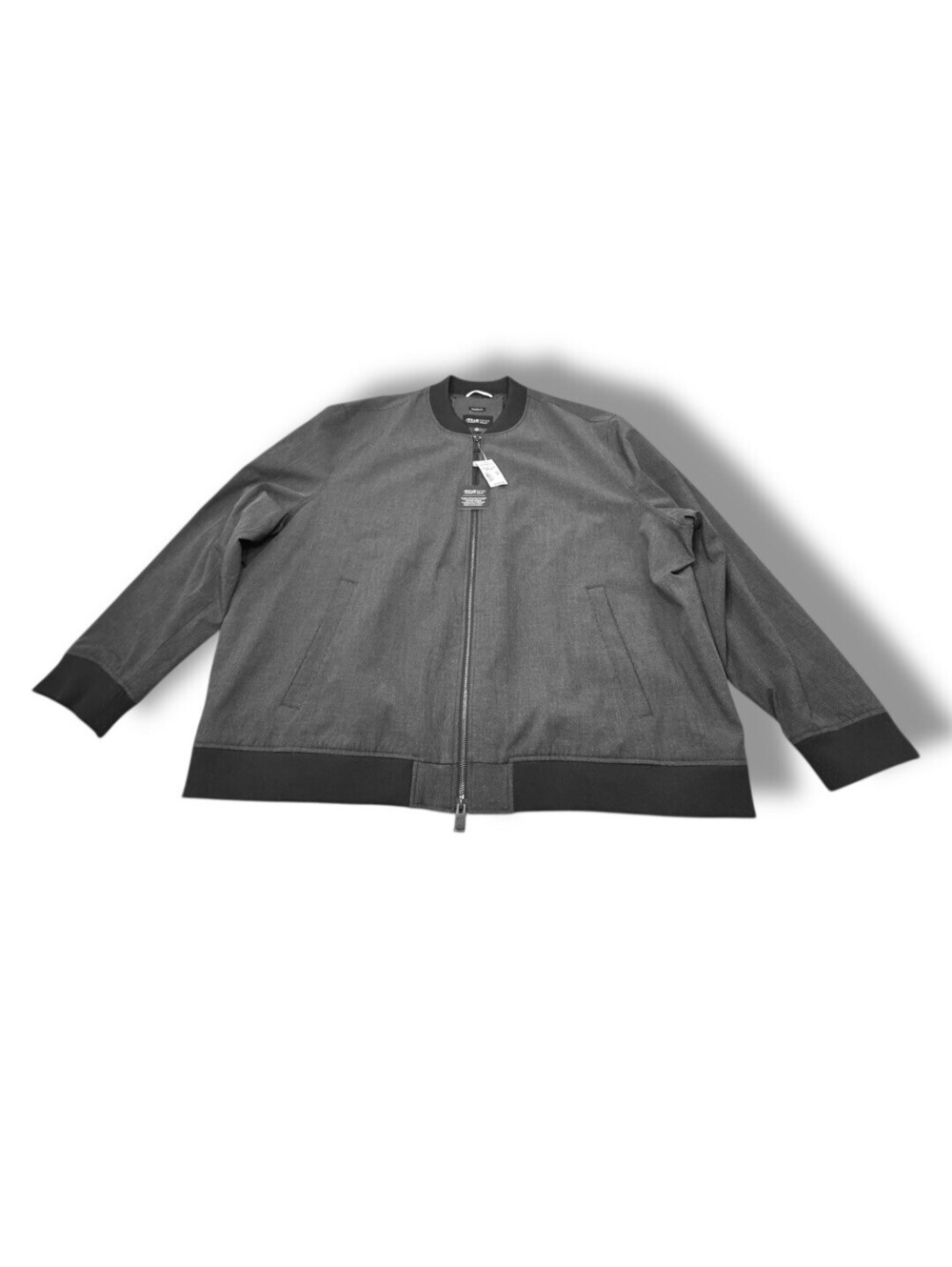 NWT Kenneth Cole Awearness Stretch Bomber Jacket Grey Black Full Zip Men’s Sz 4X